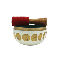 White & Brass Moon Phase Singing Bowl