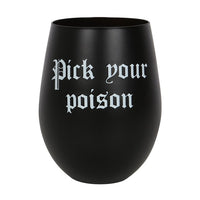 'Pick Your Poison' Stemless Wine Glass