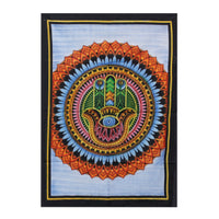 Colourful Hand of Hamsa Hand Tapestry