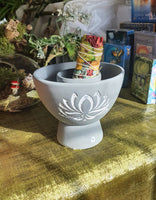 Lotus Terracotta Grey Smudge Bowl