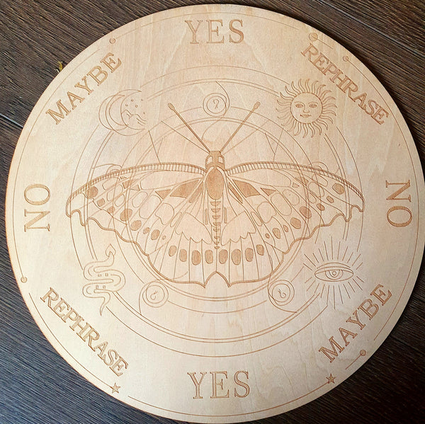 Death Moth Symbol Divination Board 10"