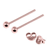 Sterling Silver Rose Gold Plated Studs