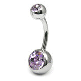 Belly Bar Jewelled Surgical Steel