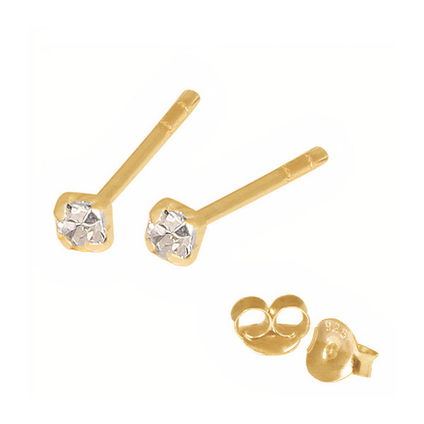 Sterling Silver Gold Plated Claw Studs