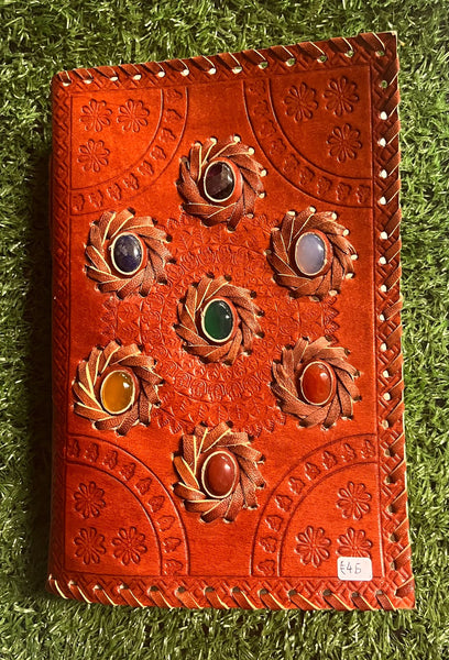 Leather Journal - Chakra Gemstones