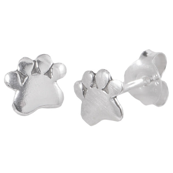 Sterling Silver Paw Print Studs