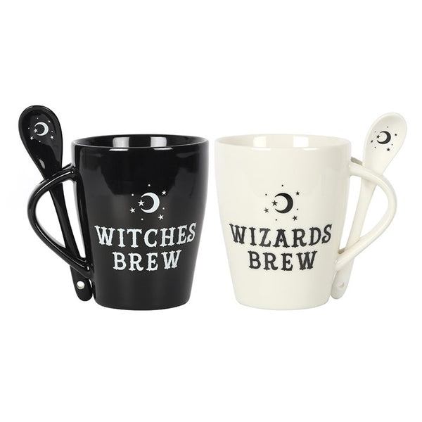 Witch & Wizard Mug & Spoon Couples Set