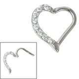 Heart Shape Hinged Ring with Clear Crystal Setting