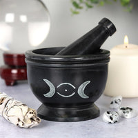 Soapstone Triple Moon Pestle & Mortar